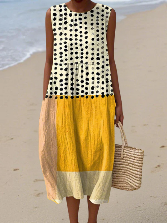 Colette | Polka Colorblock Dress
