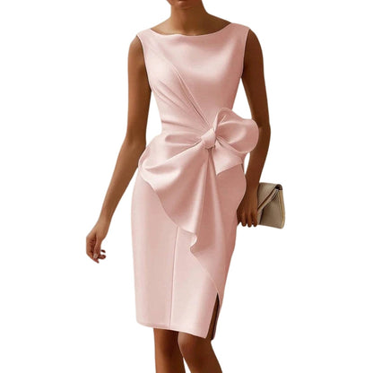 Robe mini sans manches avec nœud sur le côté