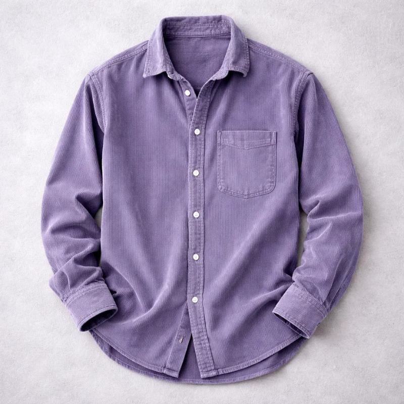 DUVAL PARIS™ | CHEMISE CLASSIQUE EN VELOURS CÔTELÉ POUR HOMME