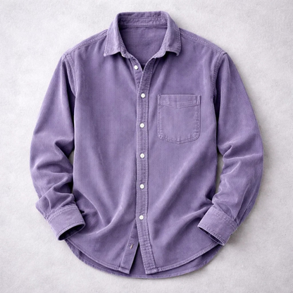 DUVAL PARIS™ | CHEMISE CLASSIQUE EN VELOURS CÔTELÉ POUR HOMME