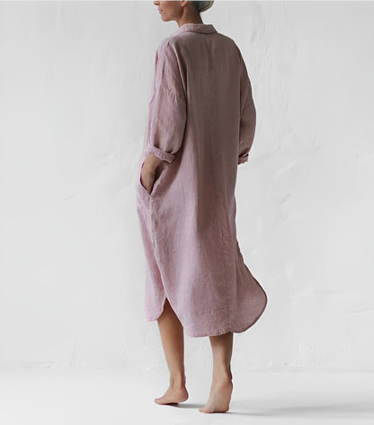 Justina - Leinenhemdkleid