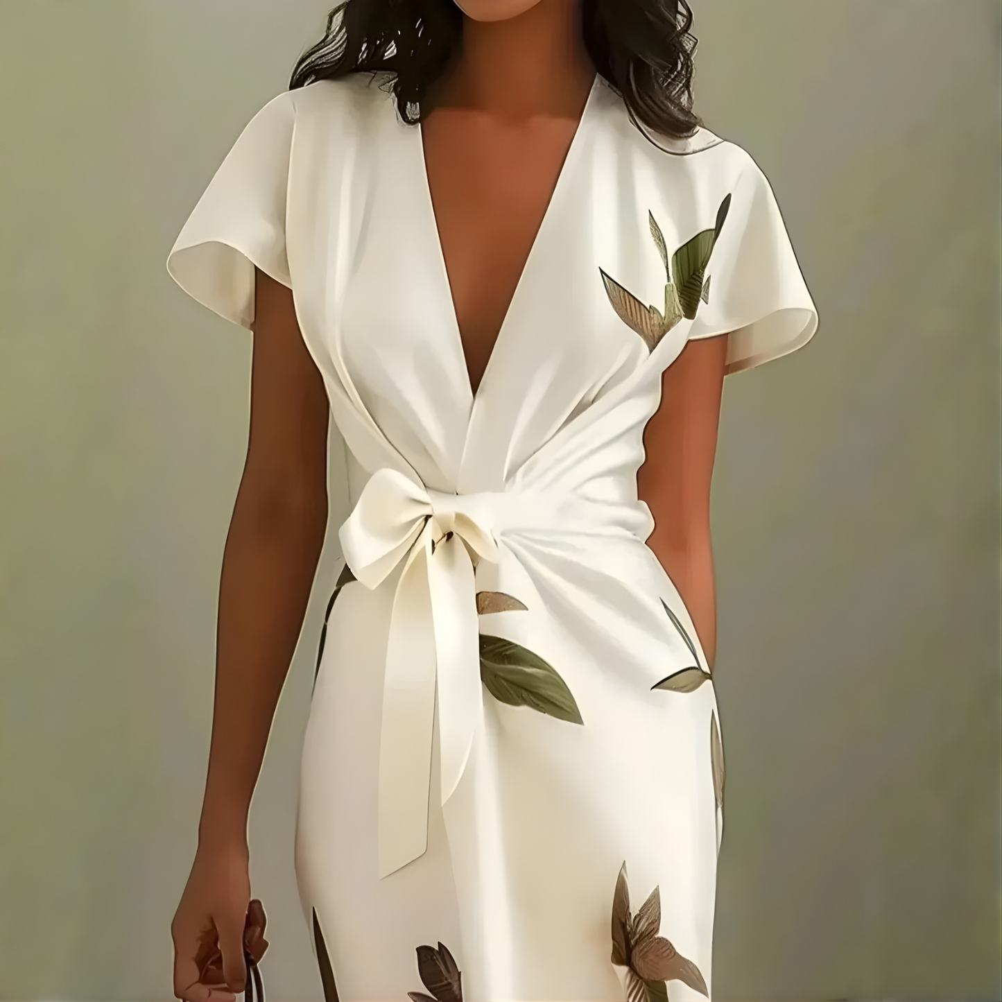 Valeria | Elegant omslagskjole med botanisk print