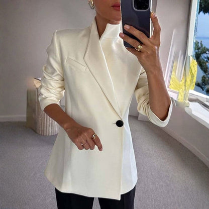 Blazer femme slim boutonné manches longues
