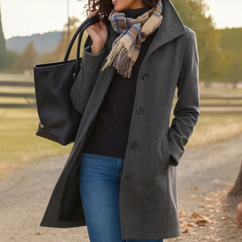 Aubrey | Classic Coat with Buttons for Women - Image 9