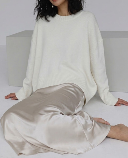 Women's Oversized Crew Neck Wool Jumper