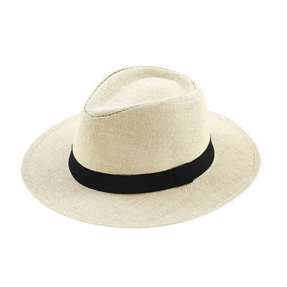 ShadeVibe - Hoed met Brede Rand en Zwarte Lint Accent