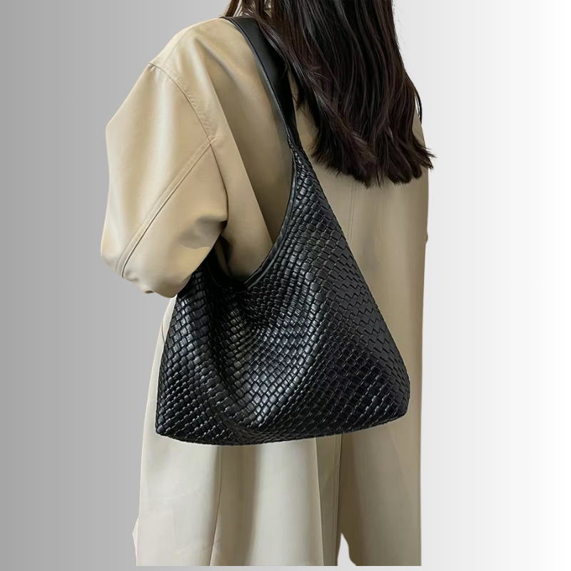 Livia Woven Tote | Vegane Umhängetasche mit Pouch