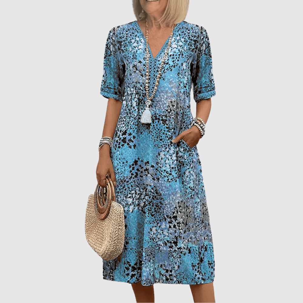 Zoé - Robe midi élégante à fleurs
