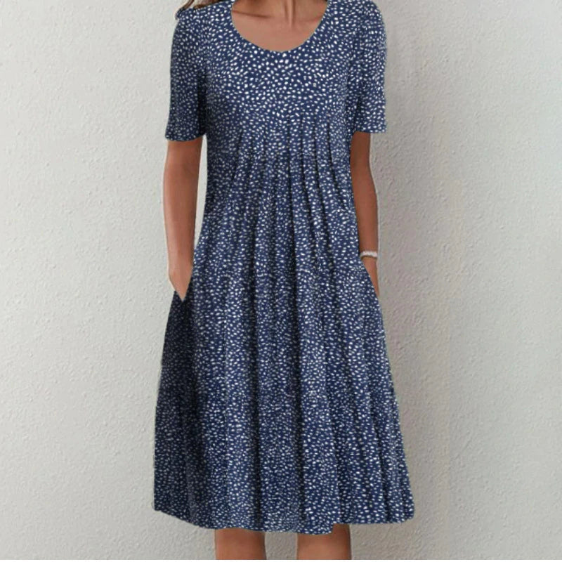 Ava | Women's Midi Dress With Short Sleeves And Floral Print | Casual