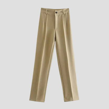 Women's High Waisted Wool Mix Wide Leg Trousers Dress Pants