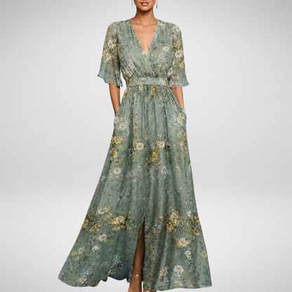 Valentina | Abito Maxi Elegante con Scollo Profondo