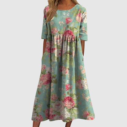 Zoé - Robe boho midi avec imprimé