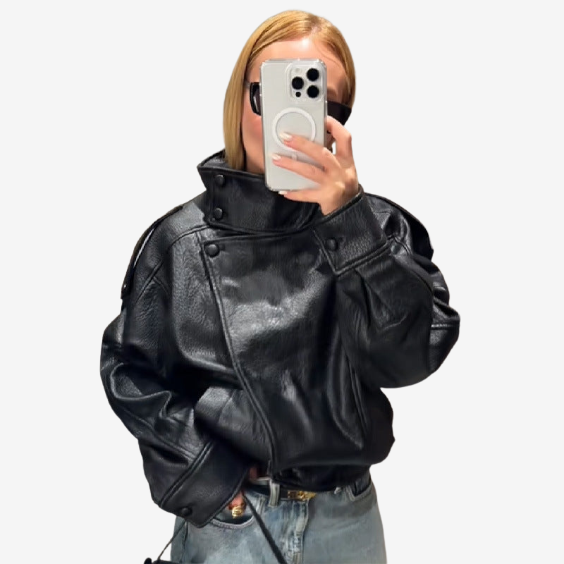 Zoe - Long Sleeve Jacket with Button and Side Pocket