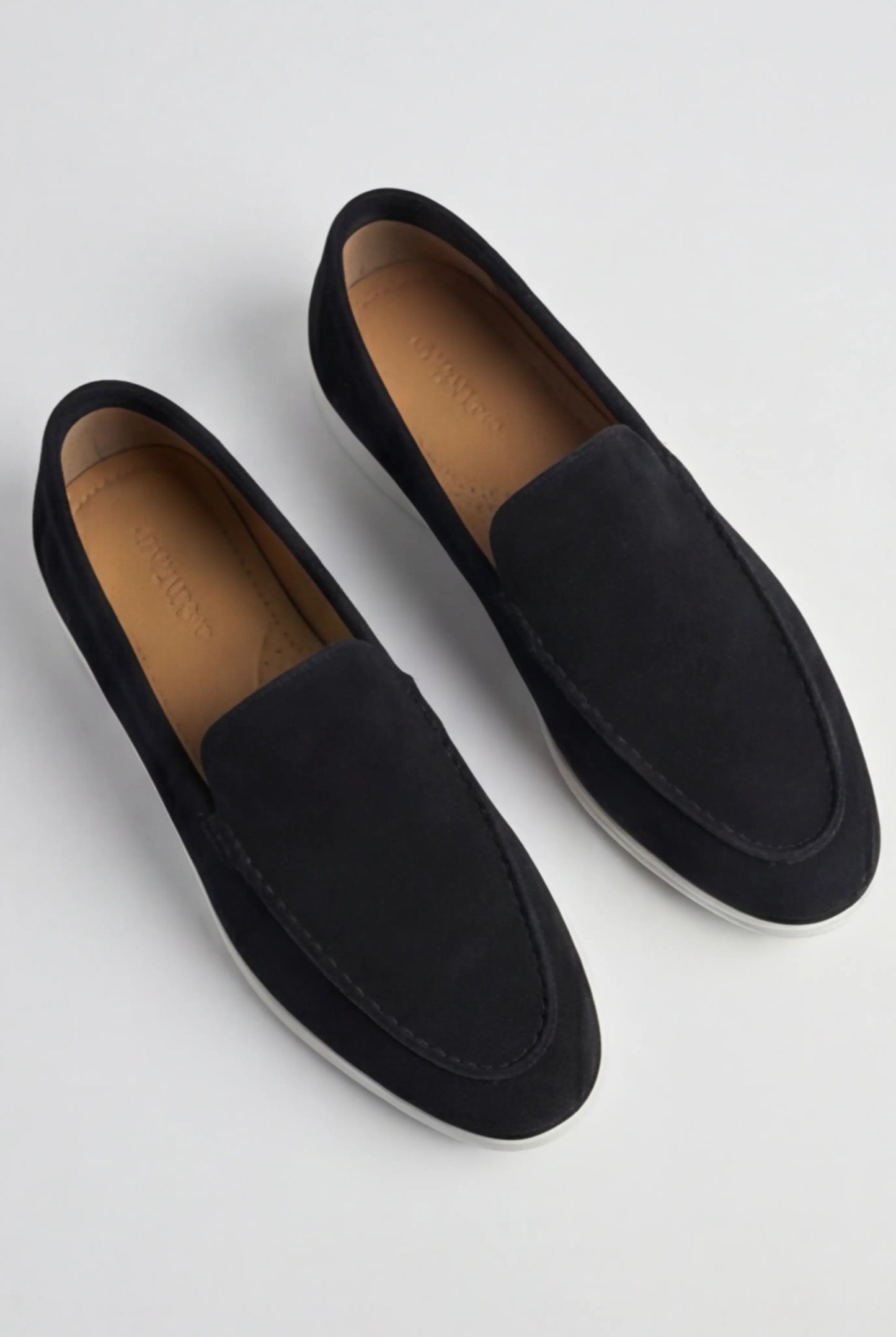 Casual Herre Loafers Slip-On - Sort PU med Ruskindslook - Sort - Loafers - Valmont Wear