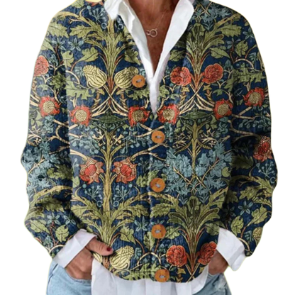 Sarah - Vintage Lente Vest s květinovým potiskem