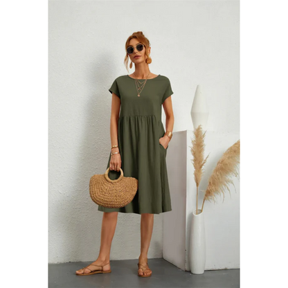 Lara - Damen Sommerkleid mit kurzen Ärmeln und stilvollem Design