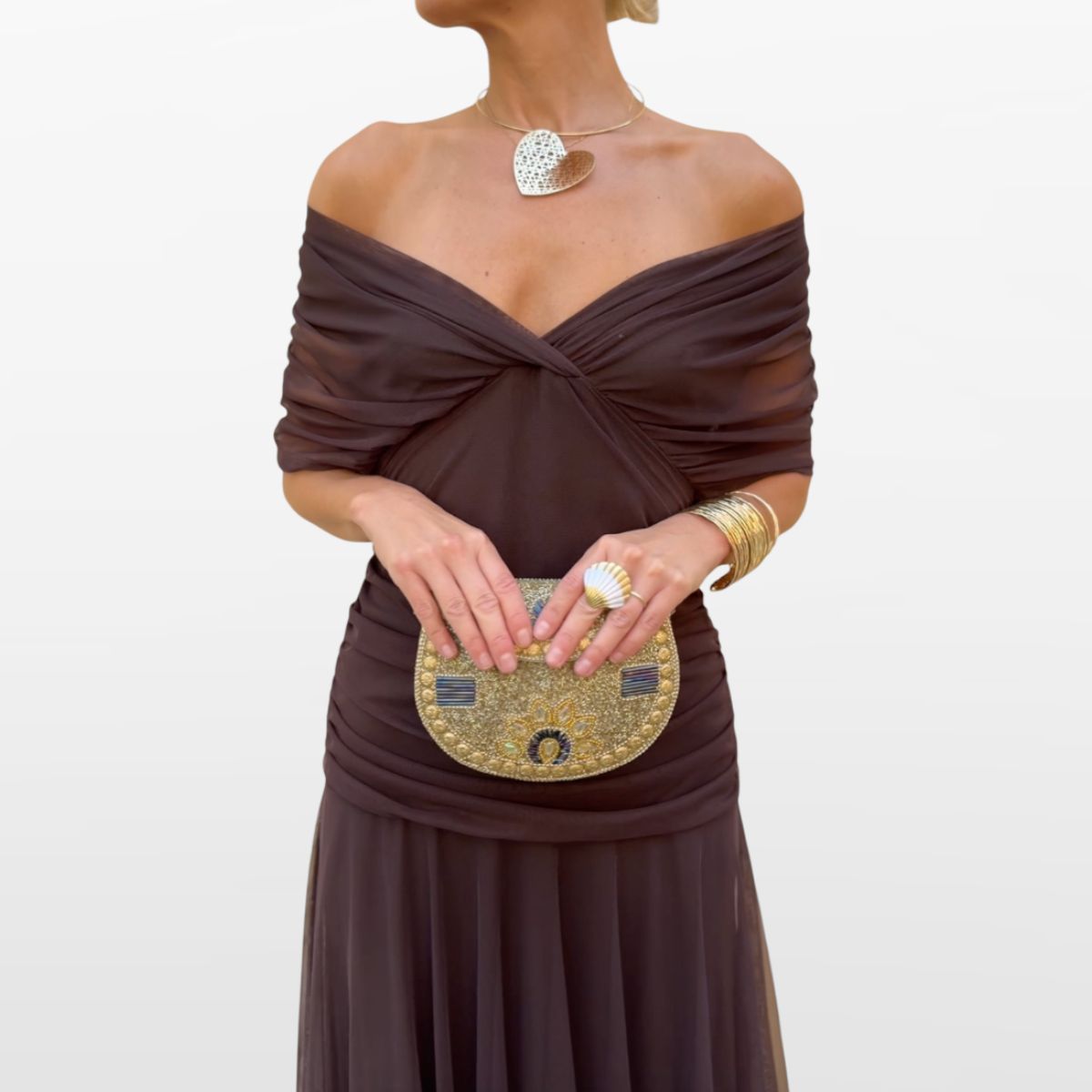 Robe Fleurie Épaules Dénudées Femme