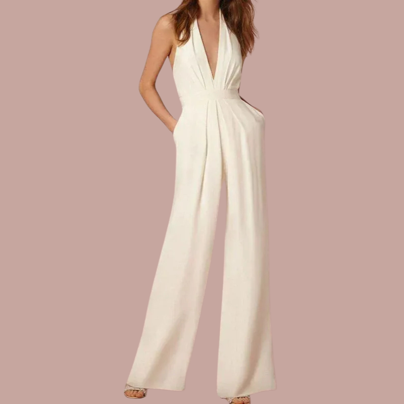 Verana | Stylish Sleeveless Women's Jumpsuit | Wide Legs And Deep V-Neck