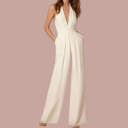 Verana | Stylish Sleeveless Women's Jumpsuit | Wide Legs And Deep V-Neck