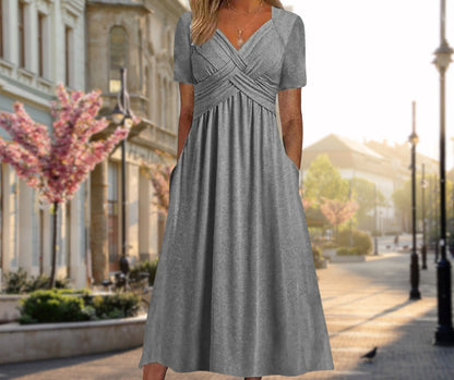Leyla | Abito midi elegante con effetto valorizzante