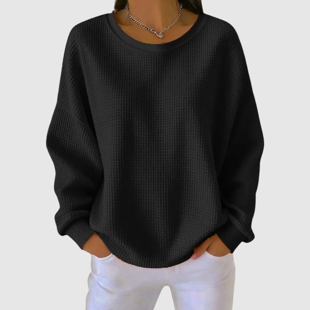 Amelia – Ležérní dámský oversize svetr s výstřihem do V