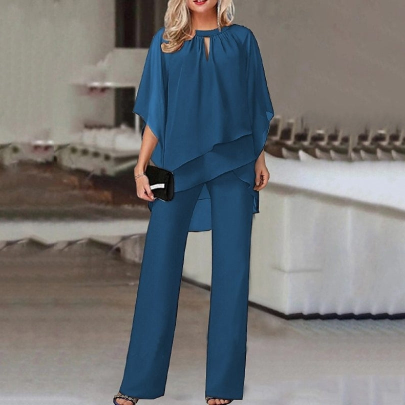 Claire – Ensemble 2 pièces avec haut à volants et pantalon large