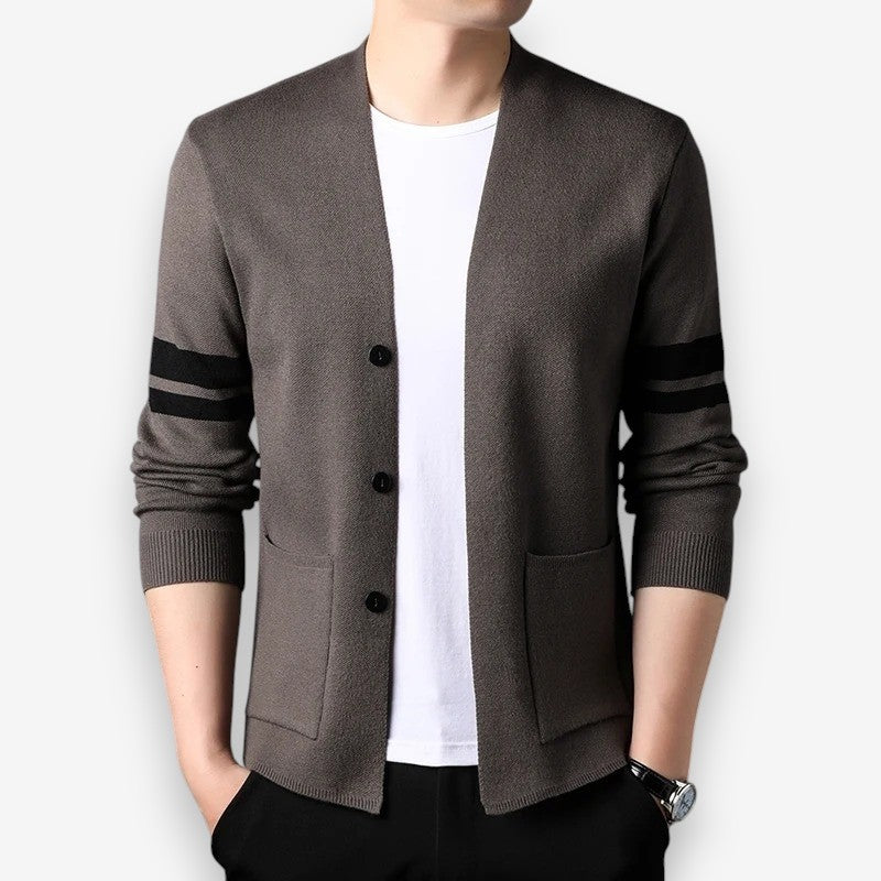 Adrian – Long Sleeve Sweater with Pocket and Button Detail