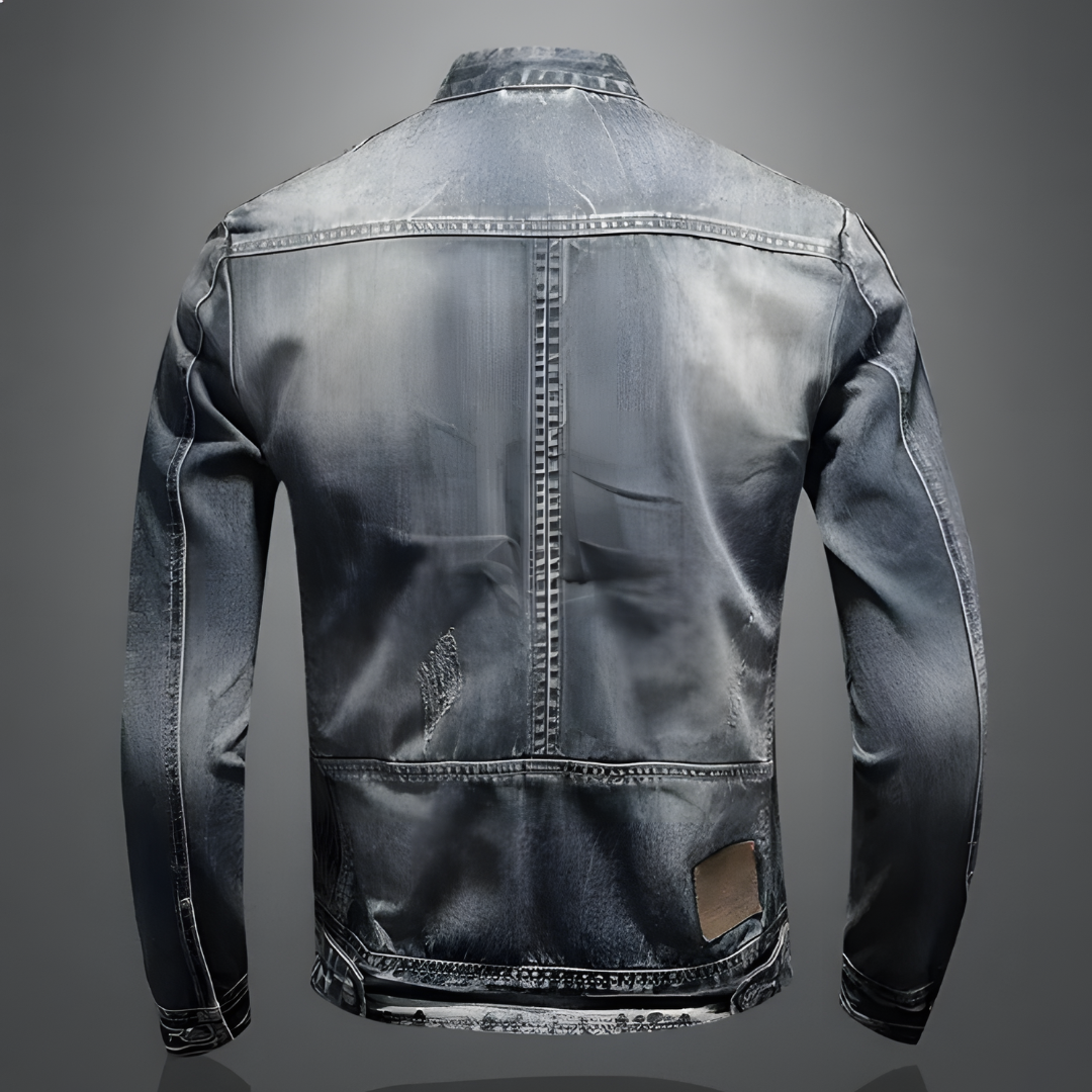 Veste en Jean Slim Homme – Veste Zippée Col Montant Stylée