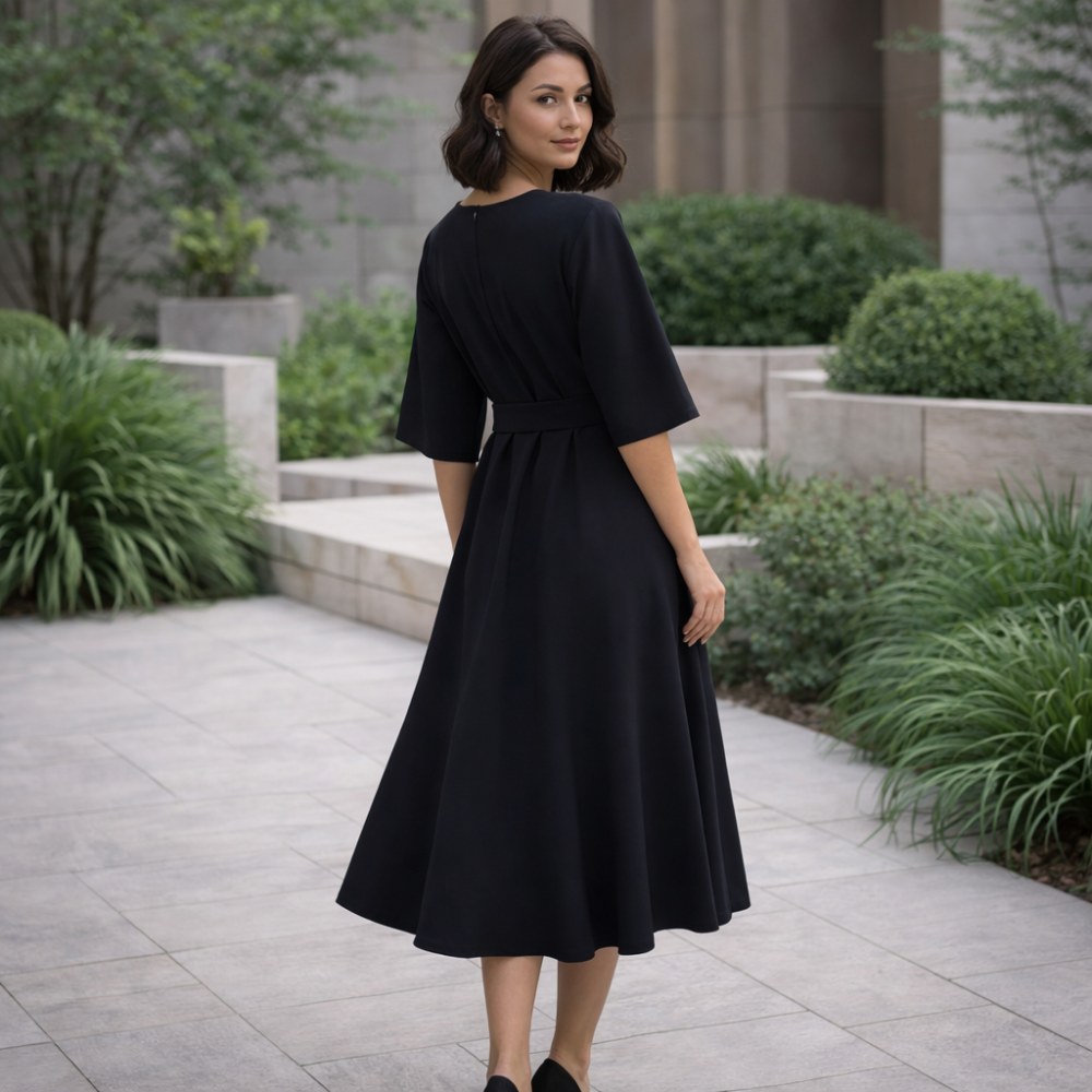Robe Midi Élégante Paulien | Style Ceinturé et Intemporel