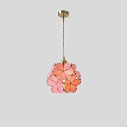 Vintage Glazen Hanglamp – Kleurrijk Handgemaakt Design