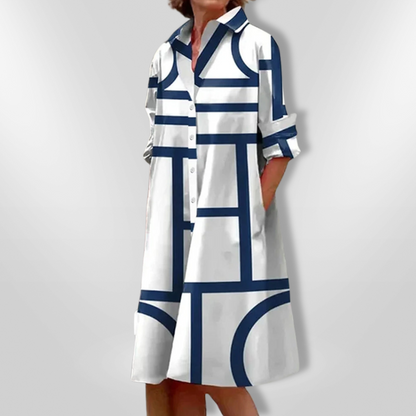 Freya | Modern Geometric Shirt Dress