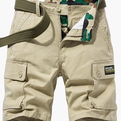 Men's Casual Cargo Shorts with Belt and Pockets
