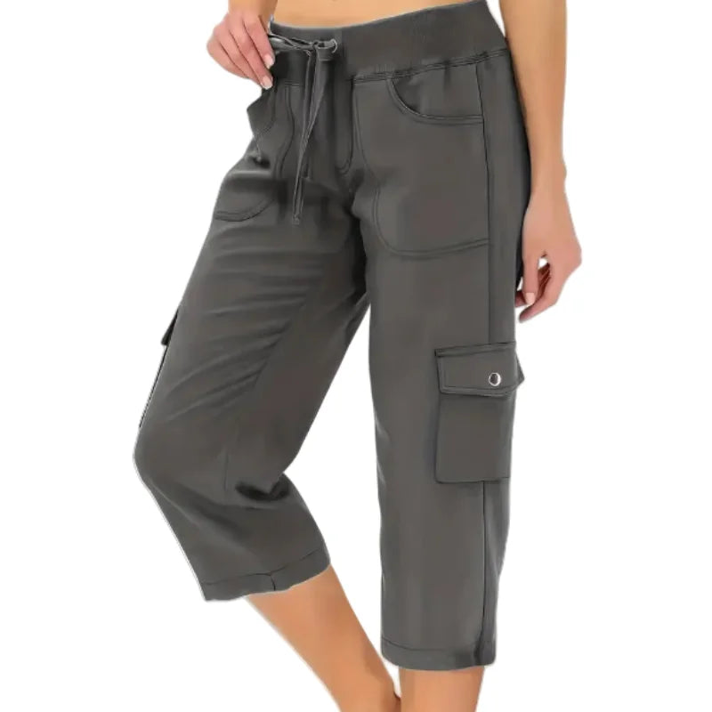 Mileni - Comodi Pantaloni Capri a Vita Alta Con Pratiche Tasche