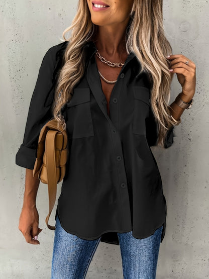 Women’s Lapel Collar Shirt – Lightweight Breathable Elegant Stylish Comfortable Casual Everyday Blouse
