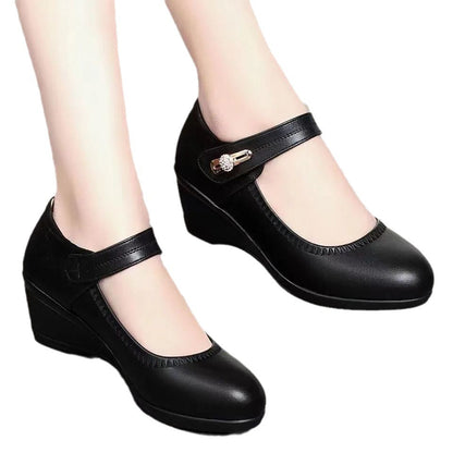Nyxellae | Dames Zachte Leren Hakken – Elegante Hoge Hakken