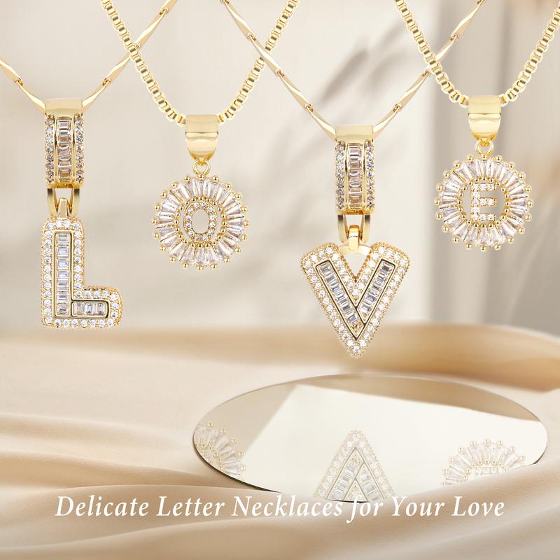 AISHA - Elegant 2-Pack Initial Pendant Necklaces