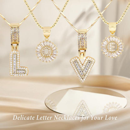 AISHA - Elegant 2-Pack Initial Pendant Necklaces