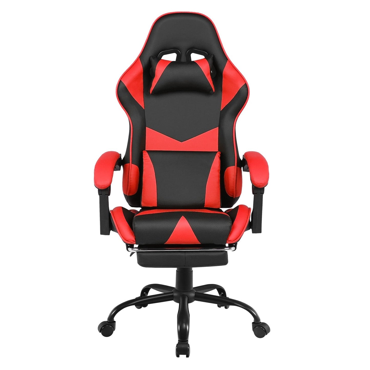 Gaming Stoel met Voetsteun en Verstelbare Rugleuning 135° – Ergonomische Bureaustoel PU Leer met Hoofd- en Lendenkussen | Restfield