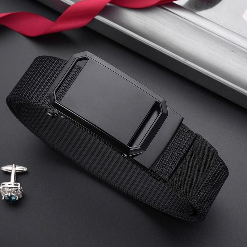 Ceinture en toile nylon durable pour homme – Boucle automatique sans dents style outdoor
