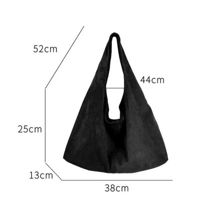 Vintage Faux Suede Hobo Tote
