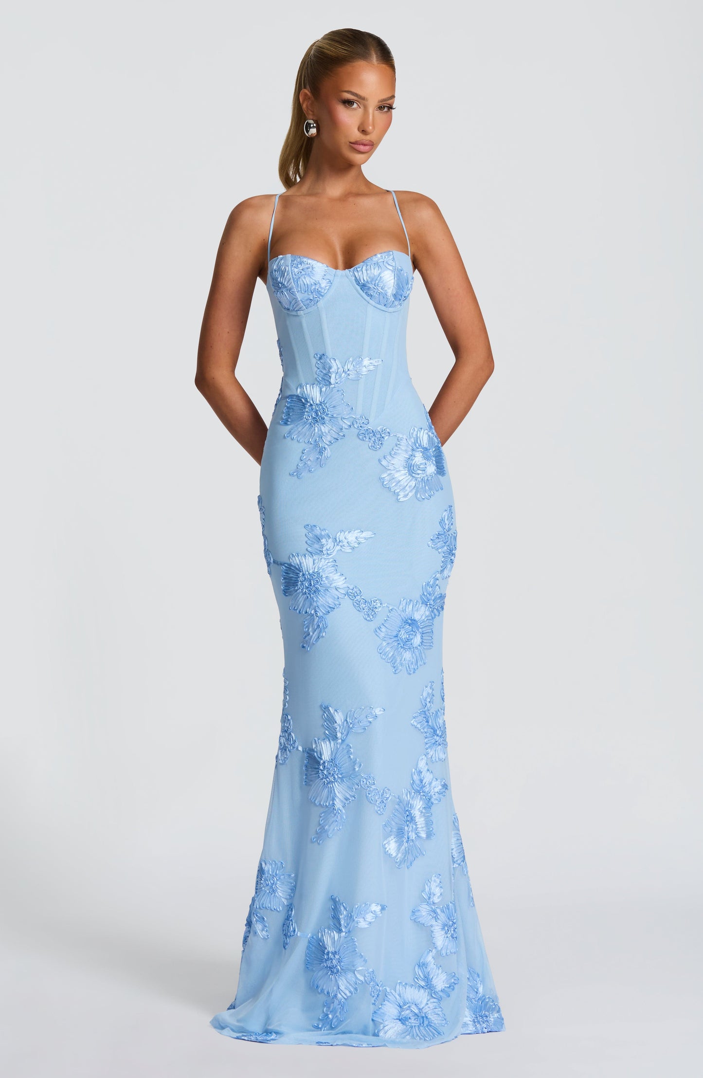 Damen Maxikleid mit Spaghettiträgern Elegantes Sommerkleid für Hochzeitsgäste
