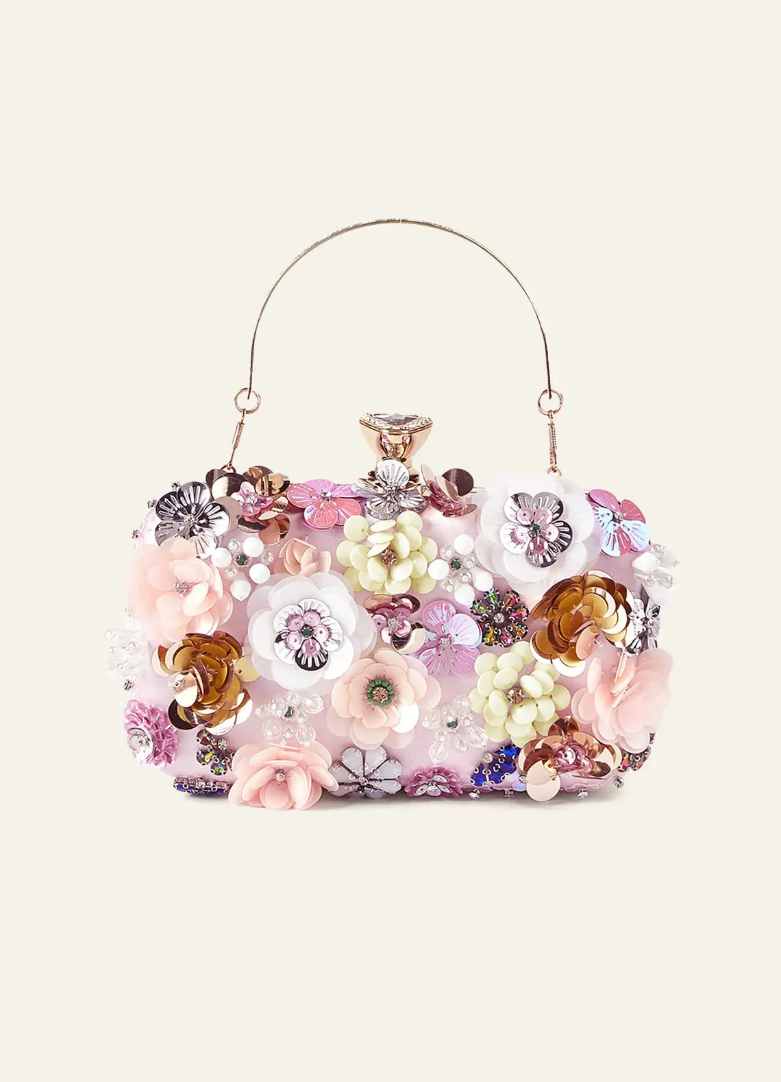 Mae - Sequin Floral Embellished Sequin Clutch