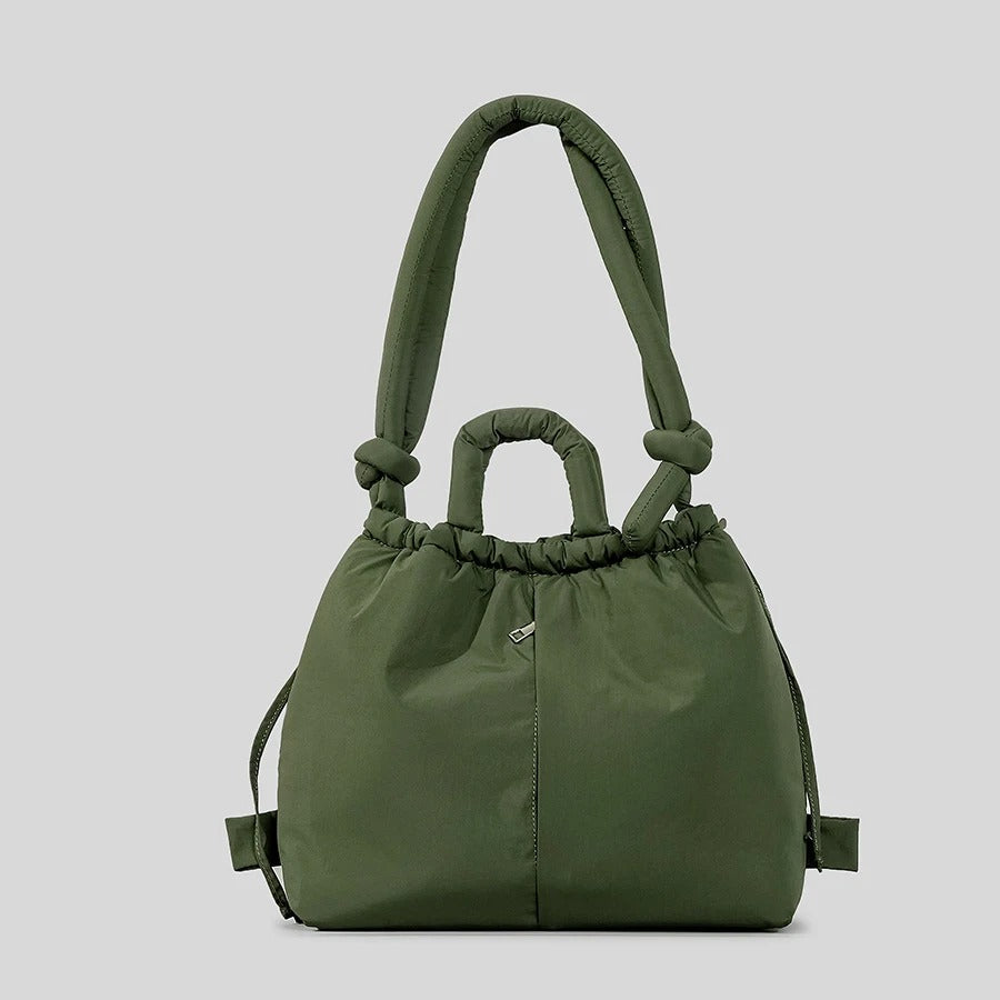 Padded tote bag with knot details