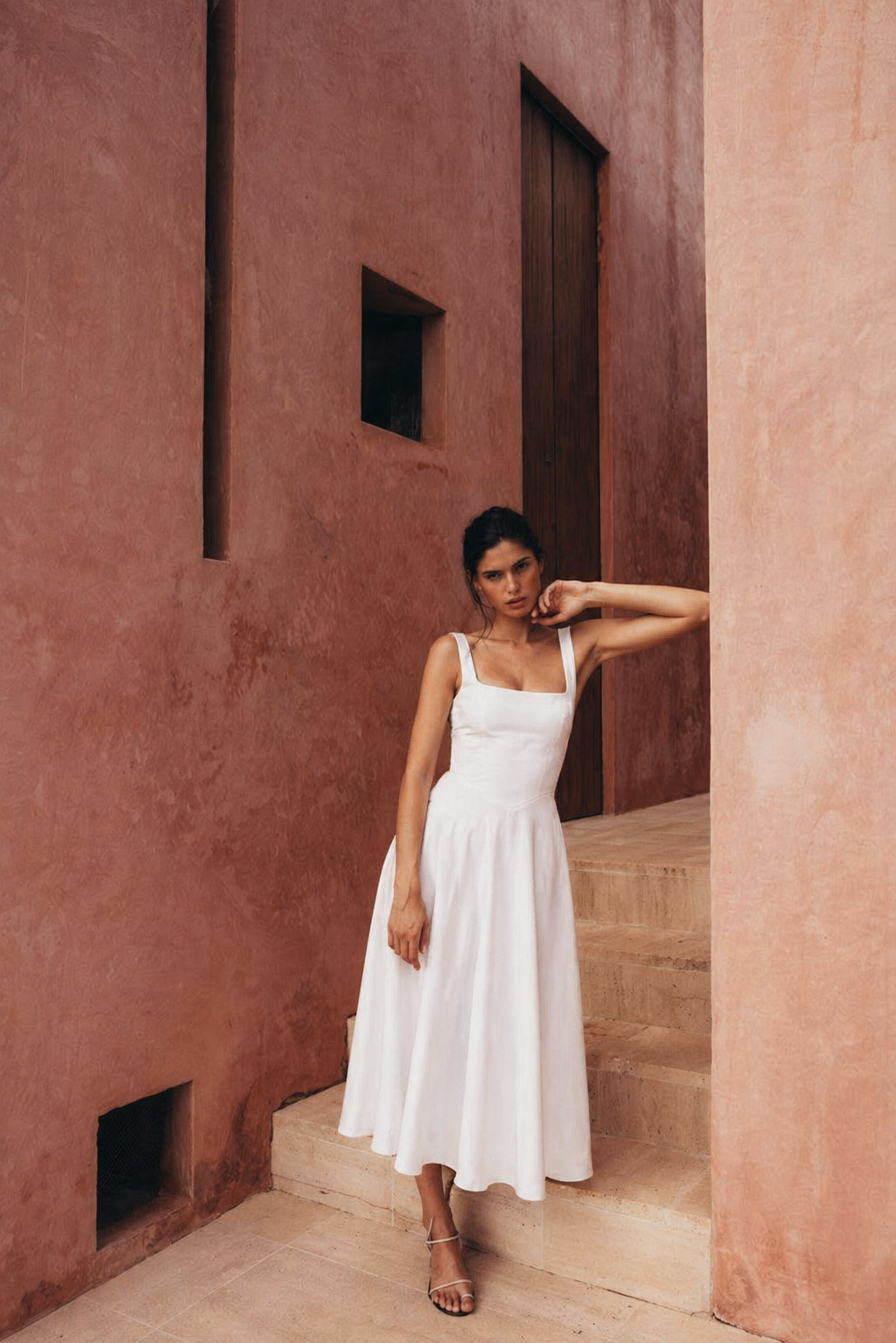 CAMILA – Vestido midi escote cuadrado
