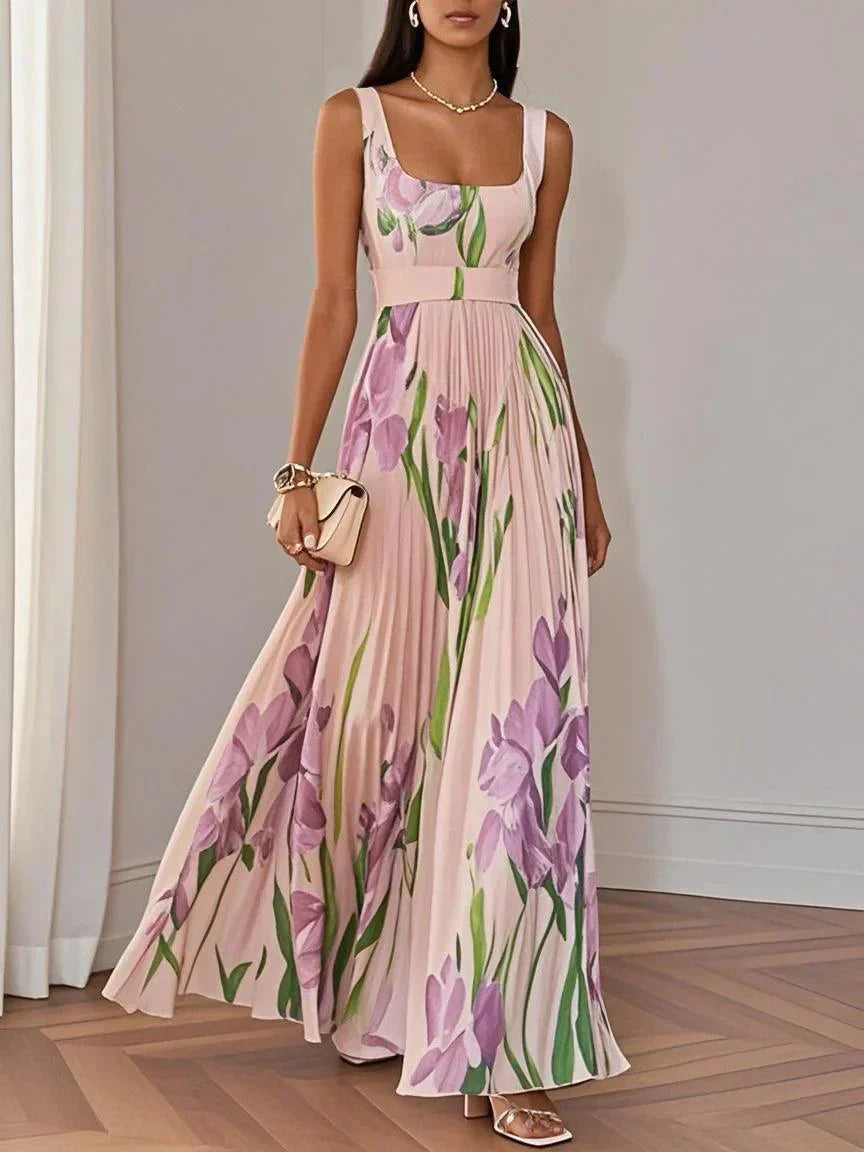 AMELIA – Elegancka sukienka maxi z kwiatowym wzorem