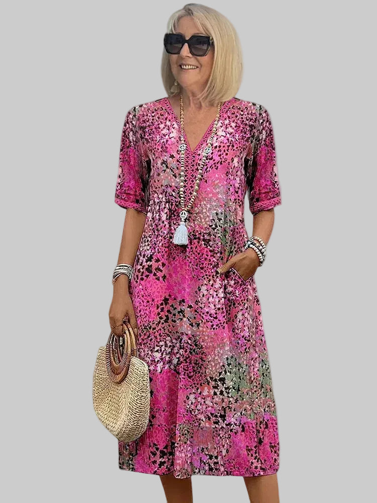 Marisse - Vestido midi floral de tacto suave