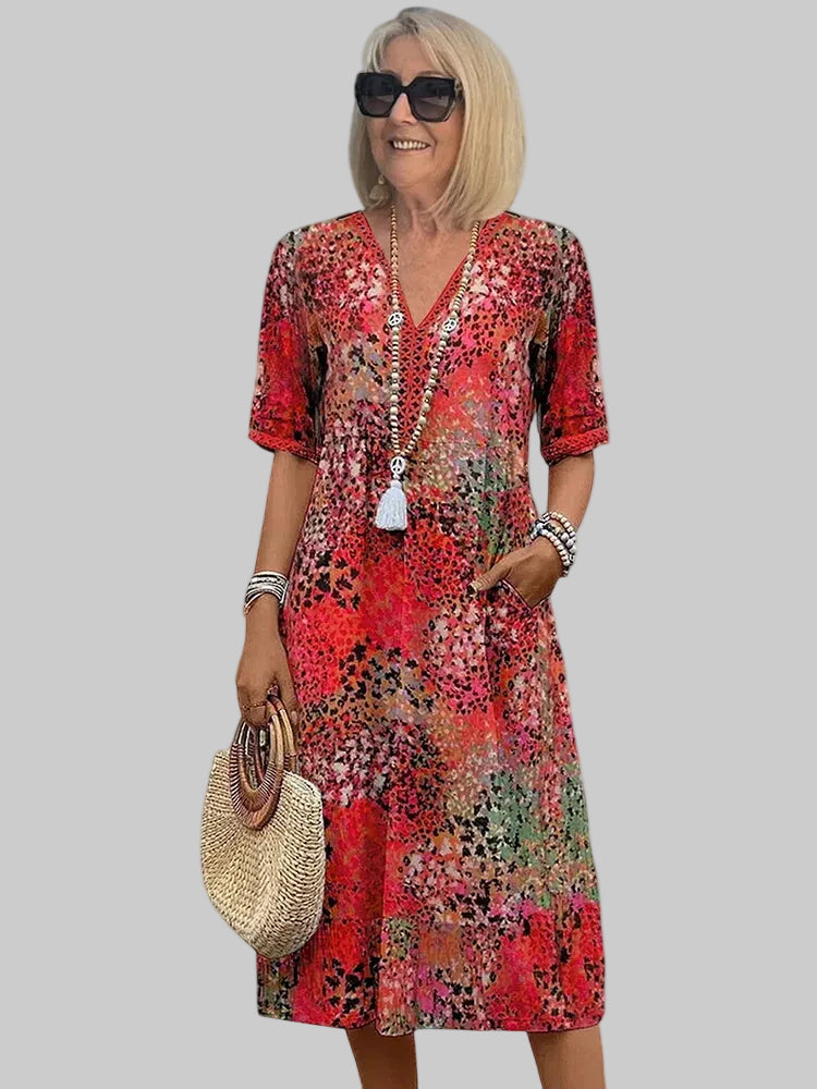 Marisse - Vestido midi floral de tacto suave