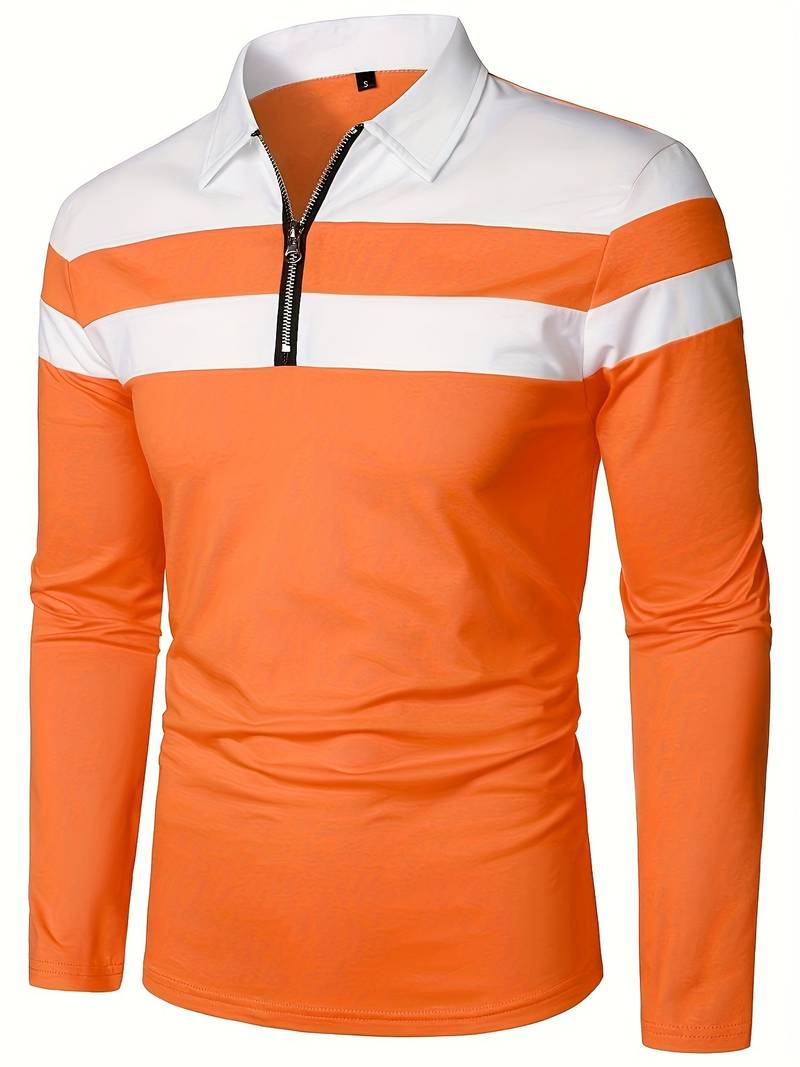 Harrison – Long-Sleeved Polo Shirt with Zipper | Men's Stylish Casual Polo Shirt
