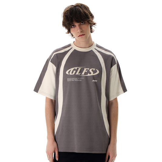 Color Blocking Retro Style Graphic T-Shirt