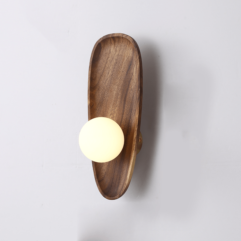 Natural Wooden Wall Lamp Modern Minimalist Wall Light | LED Indoor Lighting | Rustic Scandinavian Design | On/Off Switch